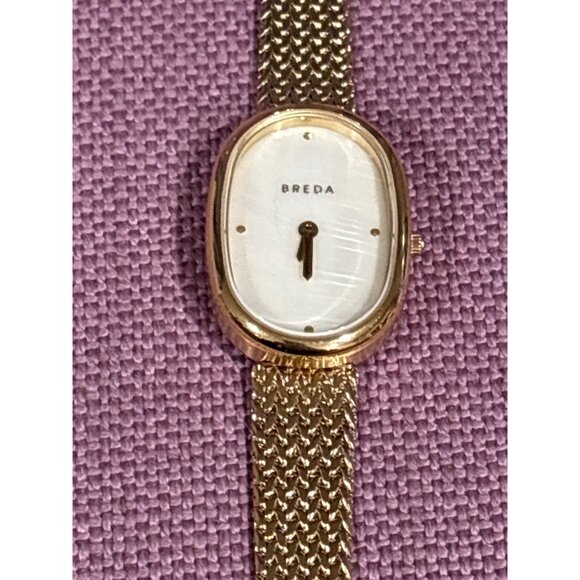 Breda Jane Watch in Gold White New with Box Womens Pearl - Picture 12 of 16